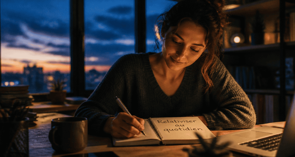 apprendre à relativiser personne soulagée bureau