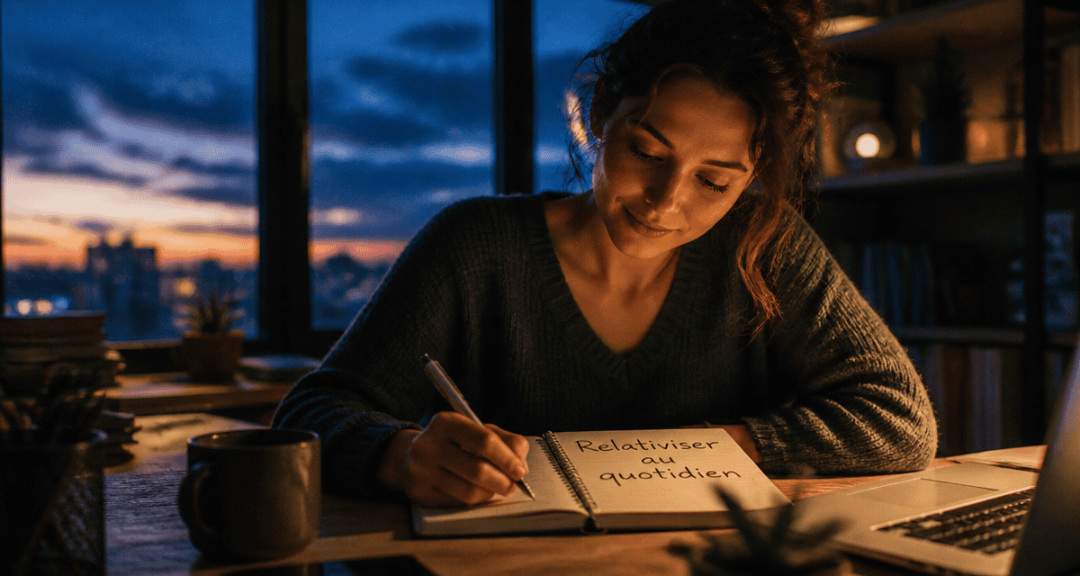 apprendre à relativiser personne soulagée bureau