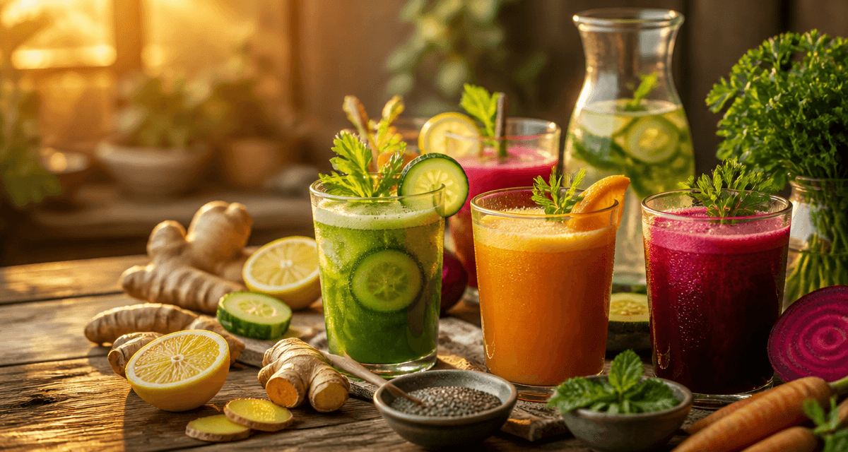 boisson detox pour maigrir assortiments verres ingrédients