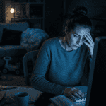 burn out teletravail femme fatiguee