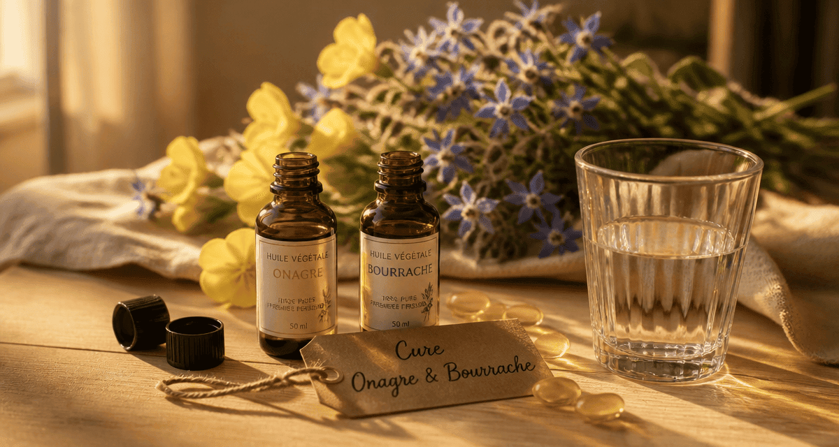 cure onagre bourrache combien de temps capsules flacons fleurs