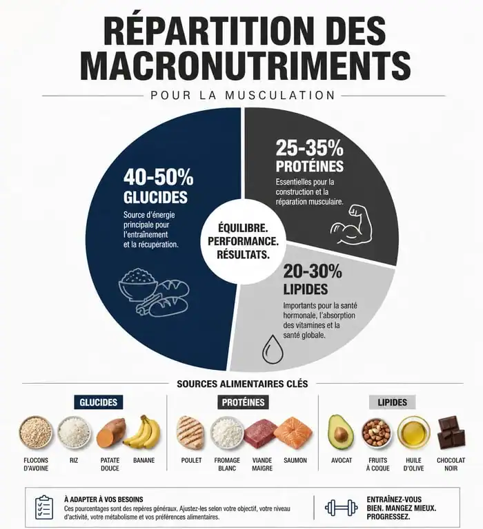 Répartition des macronutriments pour la nutrition en musculation