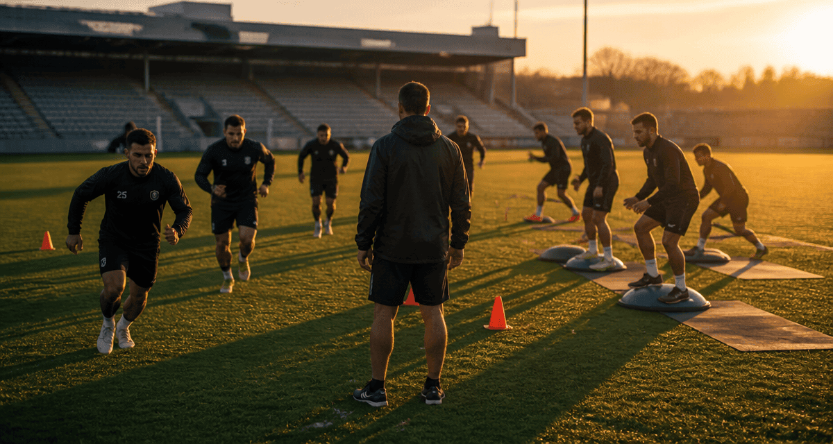 football préparation physique joueurs entraînement terrain
