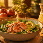 Maigrir du ventre alimentation salade saumon avocat
