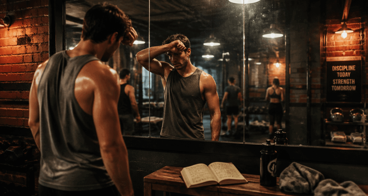 motivation musculation jeune homme miroir