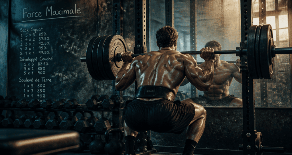 musculation pour la force squat miroir