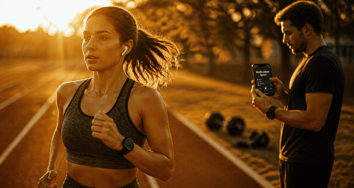 musique sport motivation athlète écouteurs piste