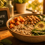 Nourriture healthy Buddha Bowl coloré sur table