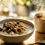petit dej équilibré recette porridge chia myrtilles