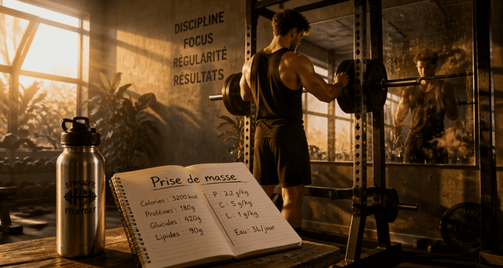 prise de masse musculaire jeune homme salle de sport