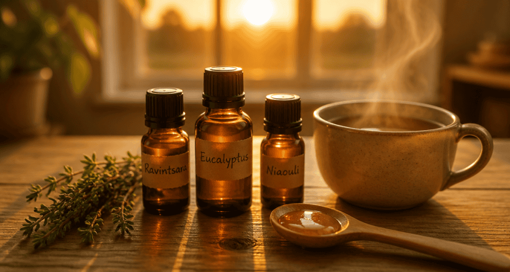 quel huile essentielle pour la toux flacons huiles essentielles tisane