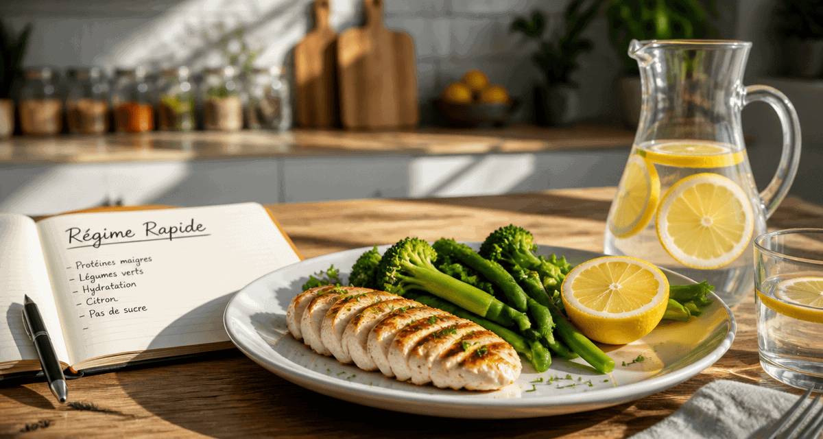 regime rapide et efficace assiette poulet legumes