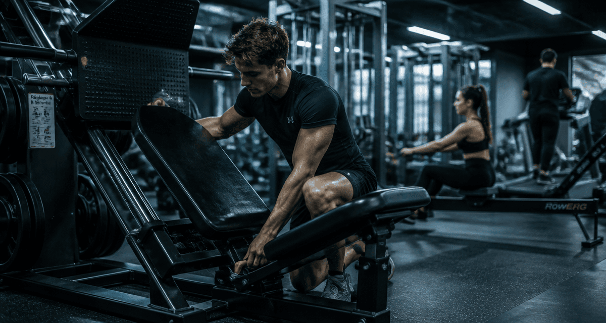 Réglages machine en salle de sport presse à cuisses