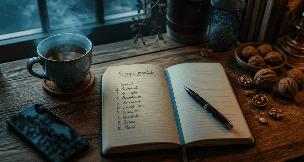 Retrouver de l energie mentale carnet tasse