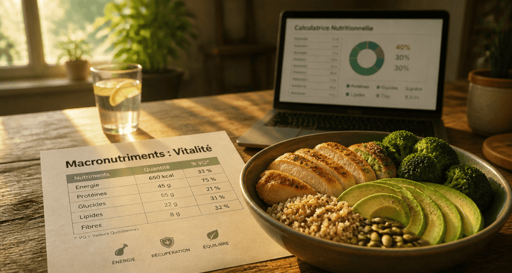 tableau glucide lipide proteine bowl équilibré
