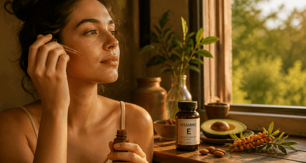 bienfaits vitamine e pour la peau femme sérum