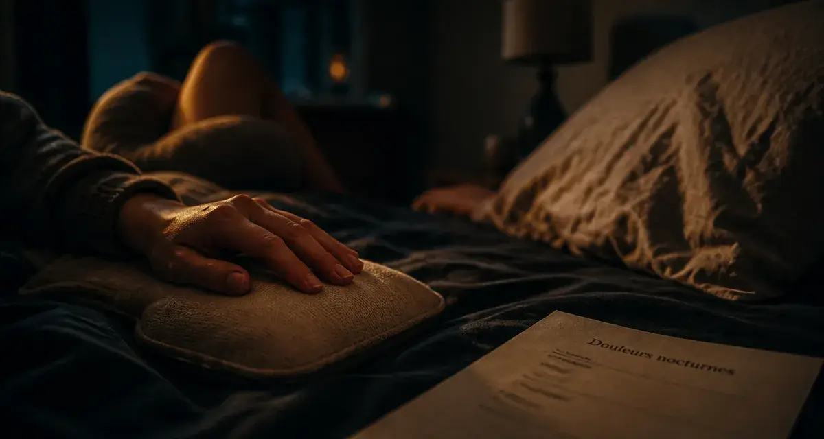 Comment calmer les douleurs articulaires la nuit : bouillotte tiède et position au lit