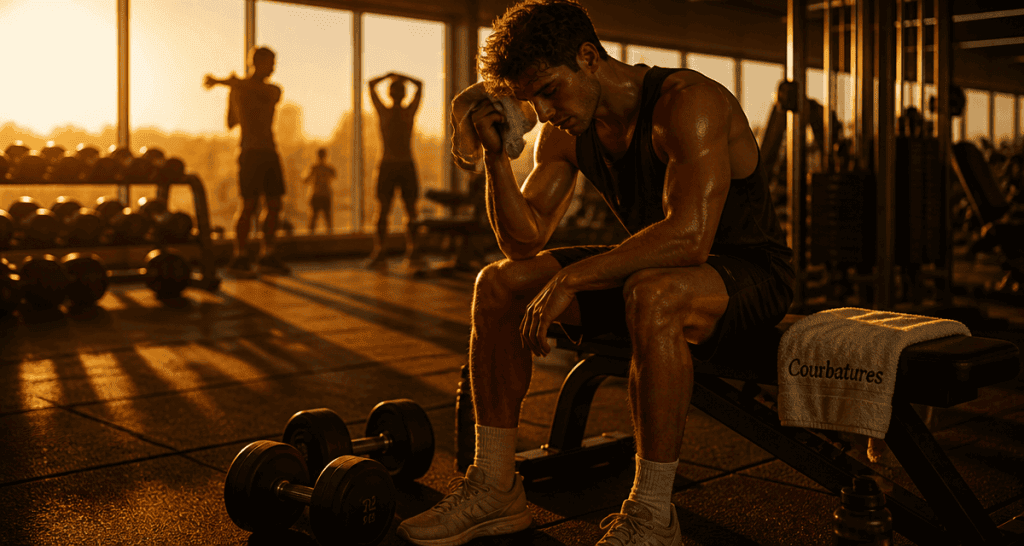 courbatures apres musculation bon signe homme salle sport