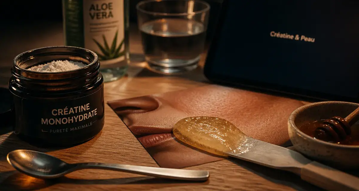 Créatine effet sur la peau, acné et masque aloe miel