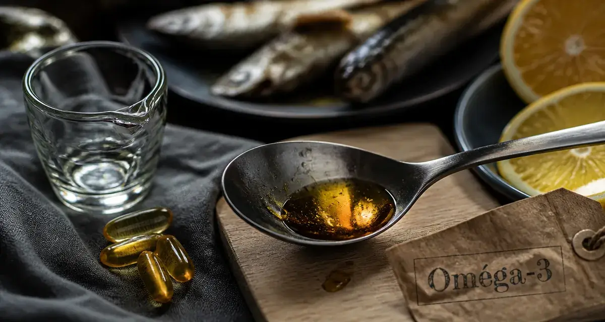 Huile de poisson bienfaits, gélules et oméga-3 pur en cuillère