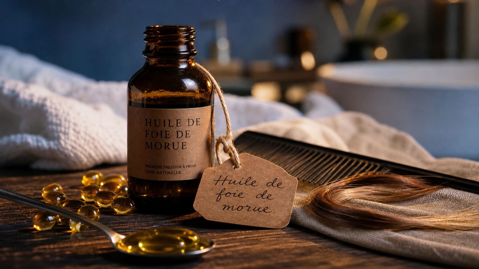 Huile foie de morue bienfaits cheveux : brillance, gouttes et capsules