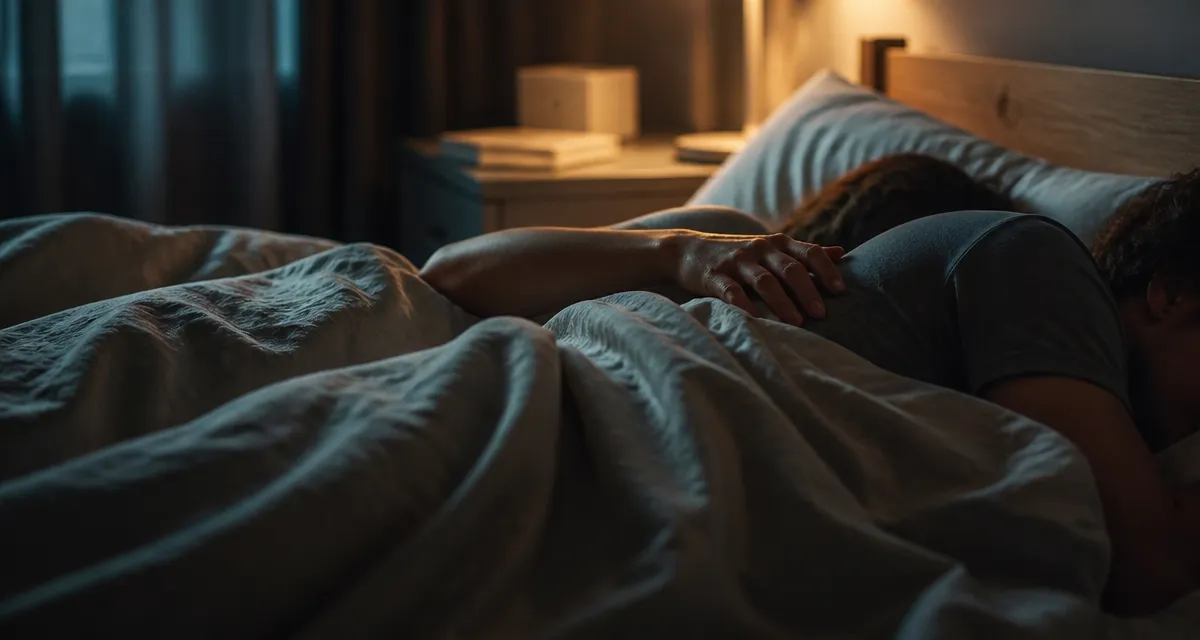position cuillère dormir : couple sur le côté au lit