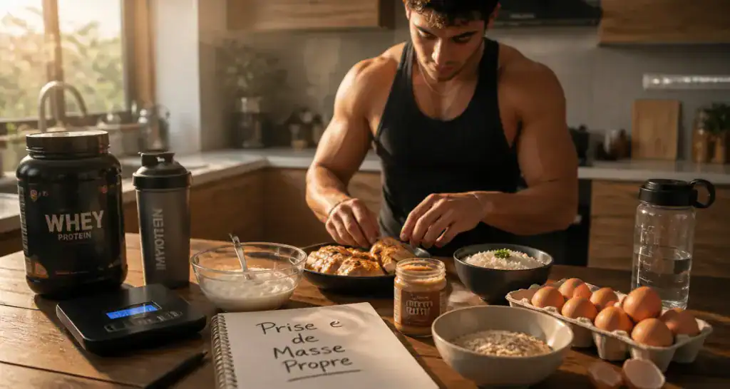 prise de masse musculaire aliments sur plan de travail
