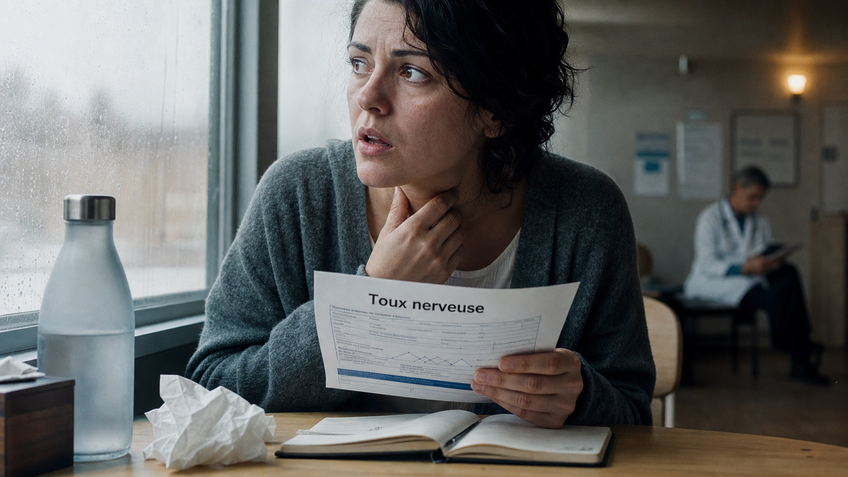 Stress et toux : personne avec toux nerveuse