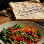 Tableau des vitamines et leurs fonctions : salade colorée riche en vitamines