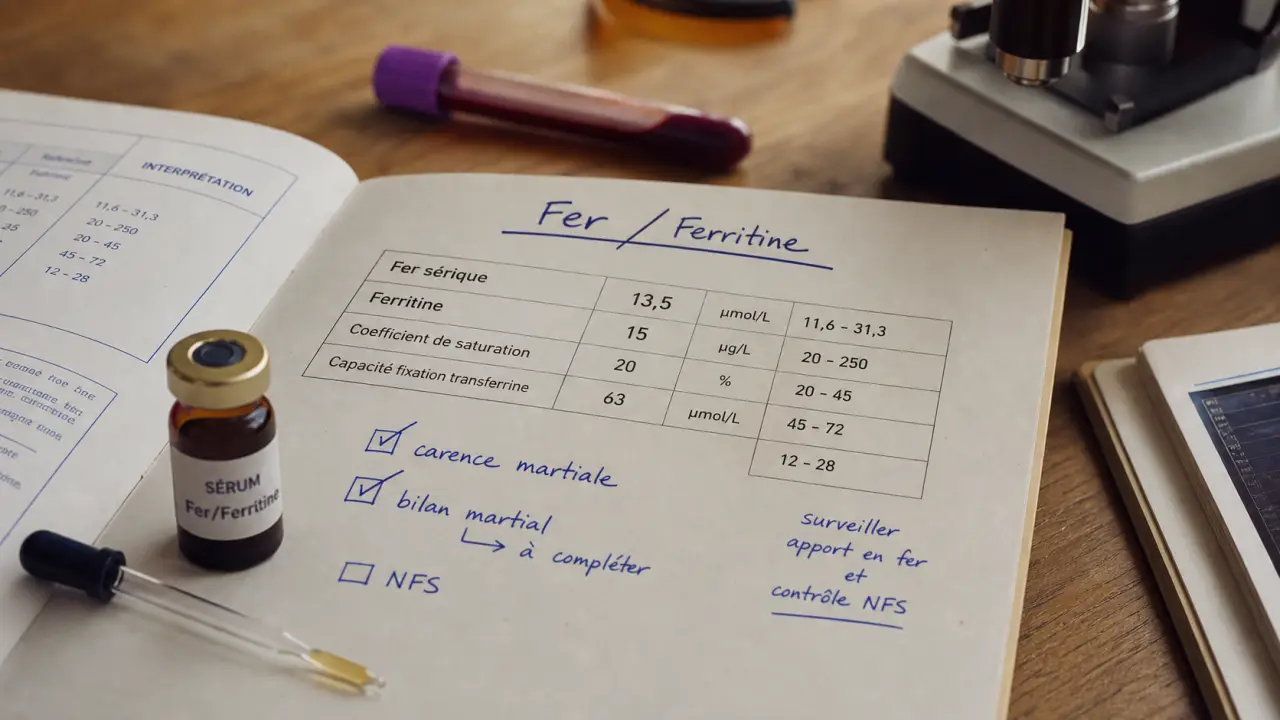 Fer dans le sang : prise de sang ferritine et signes de carence