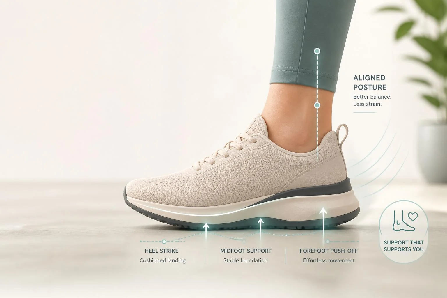 Chaussures : amorti, stabilité et posture saine