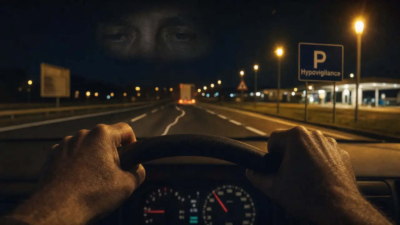 Hypovigilance au volant : conducteur somnolent, baisse d’attention, route nocturne