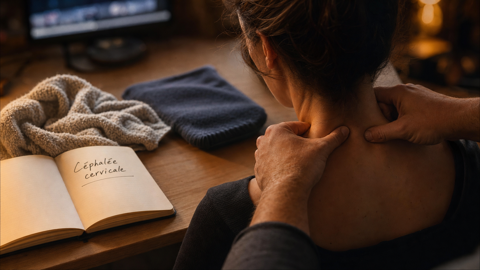 Maux de tete et cervicales : massage base du crâne