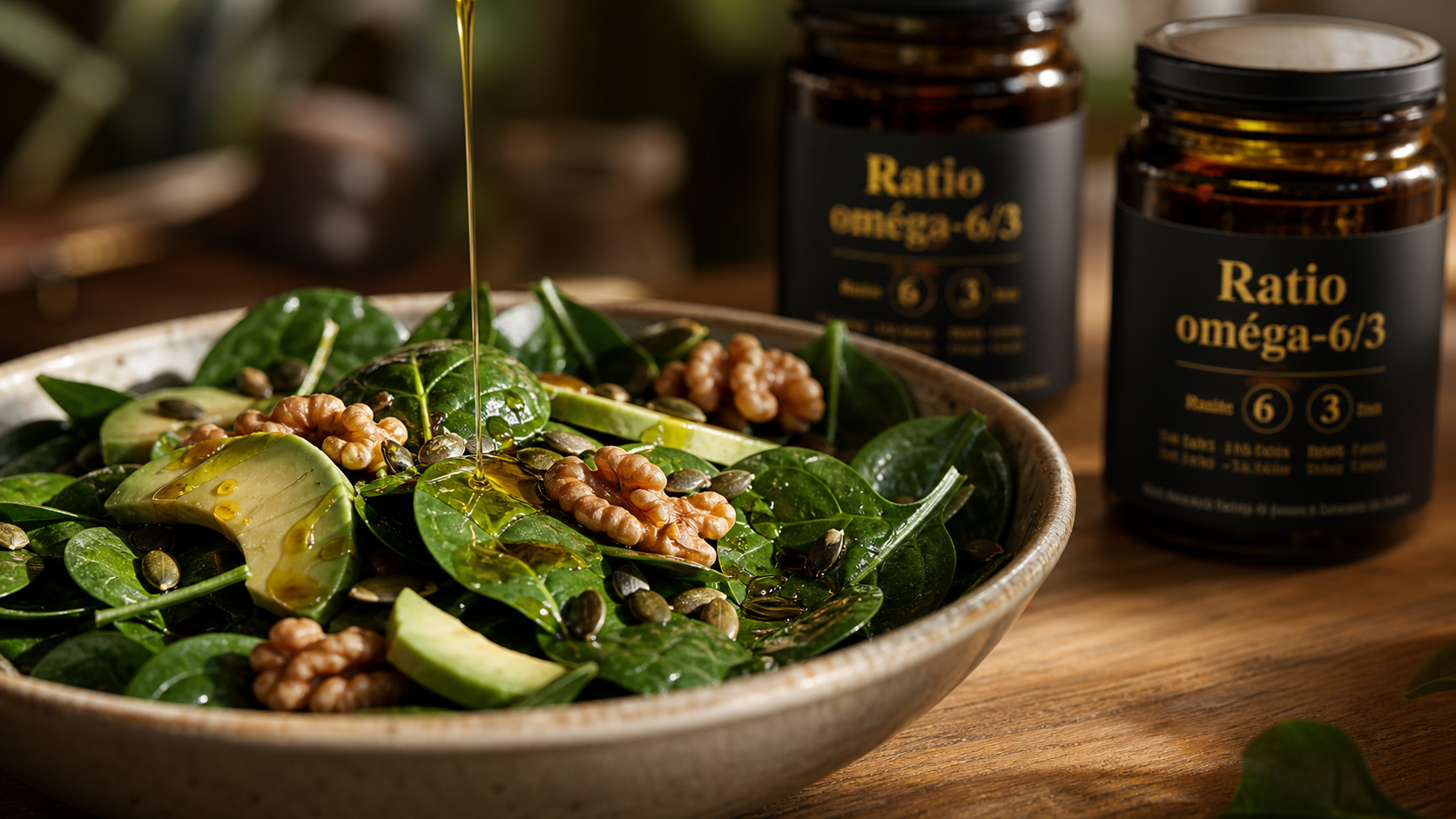 Salade avec noix et graines : omega 6 dans quels aliments