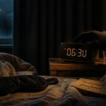 Pas de sommeil profond causes : masque et réveil sur lit pour mieux dormir