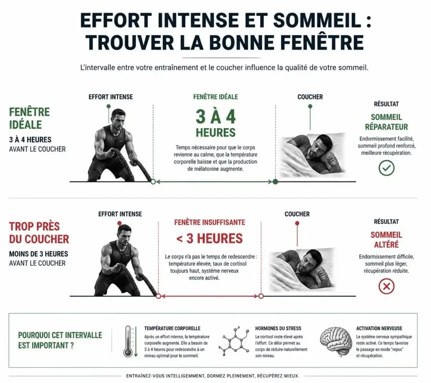 Timing idéal pour l'entraînement et éviter l'insomnie après sport intensif