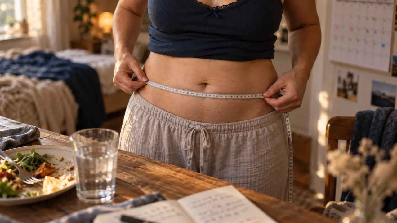 Gros ventre femme : mètre ruban et distinction ballonnements vs graisse abdominale