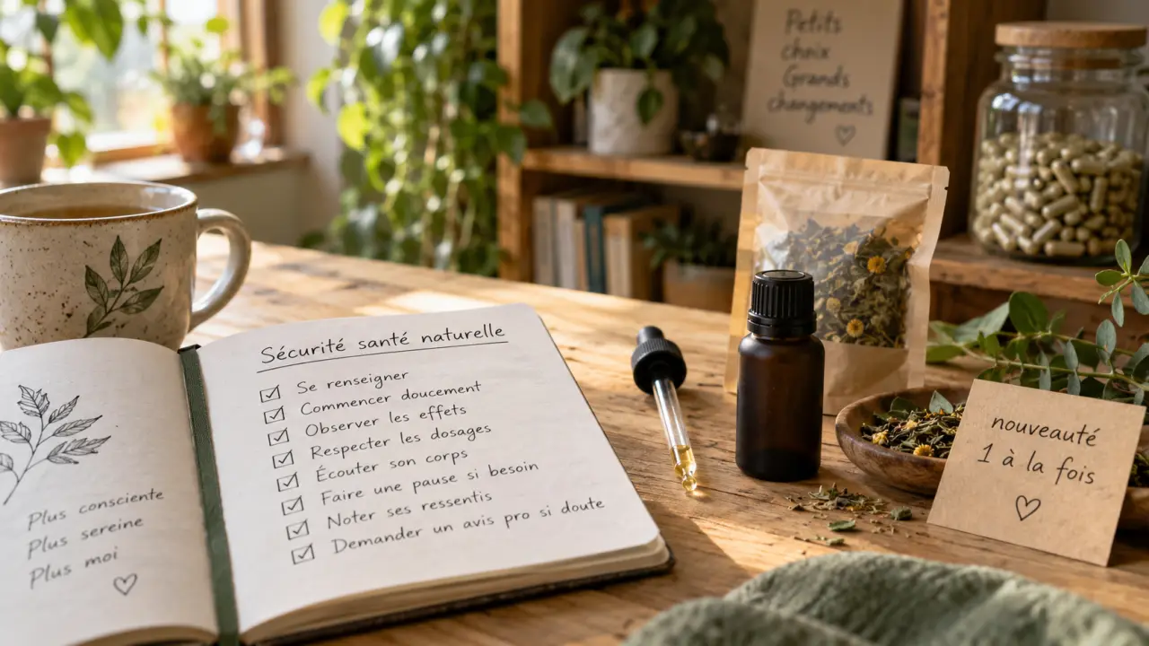Santé naturelle : check santé naturelle, huiles essentielles et tisane, bon soin