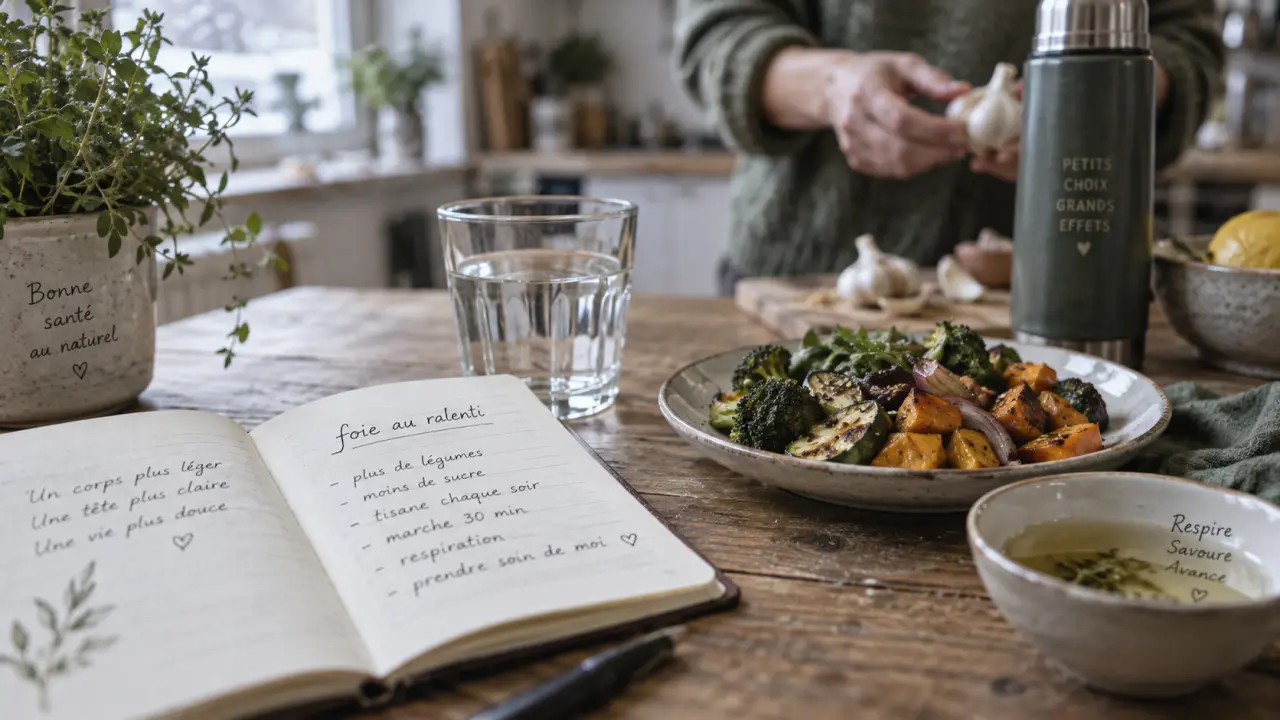 Soins pour le foie : signes d’alerte du foie surchargé en cuisine, eau et tisane